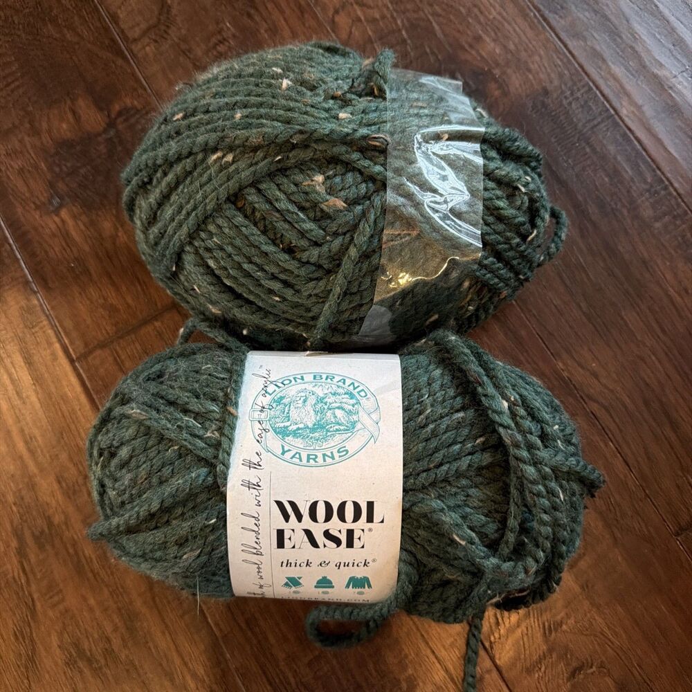 Lion Brand Yarn Wool-Ease Thick & Quick 2pk × 5oz ×87yd Color Kale